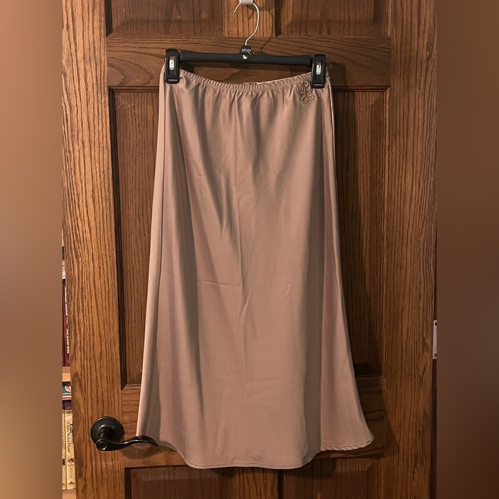 Missguided Tan Midi Skirt